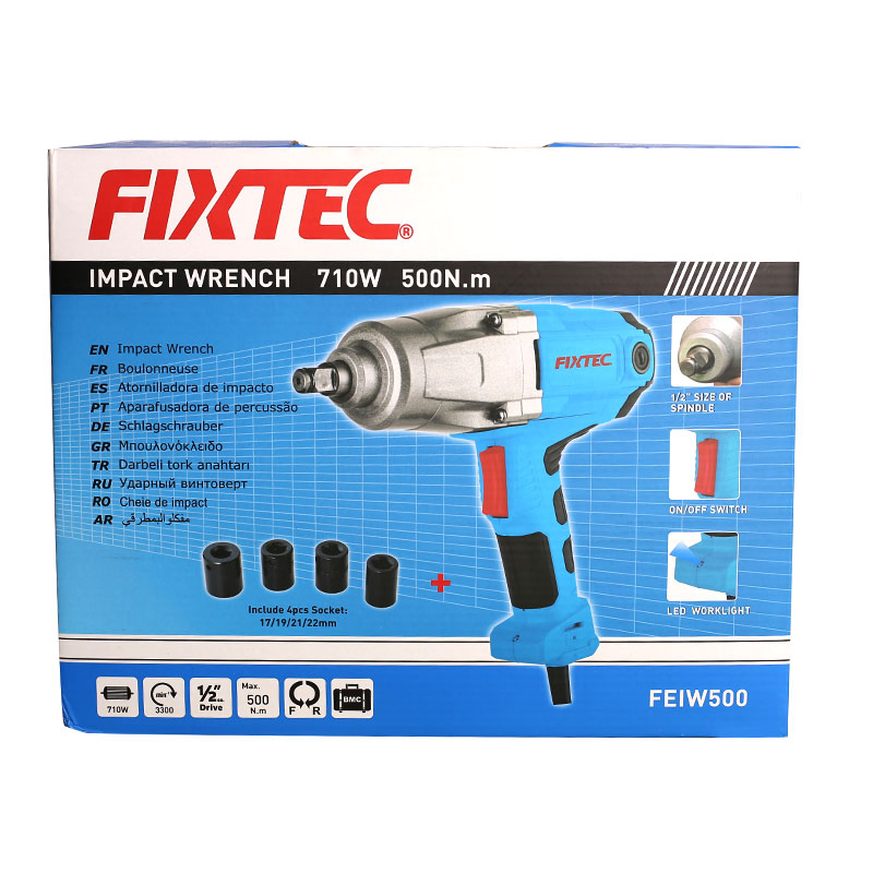 Fixtec Handheld 710W High Torque Wrench1/2'' Impact Wrench Power Wrench