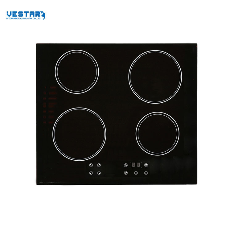 Black Glass Ffd Four Burner Built in Induction Hob Cooker