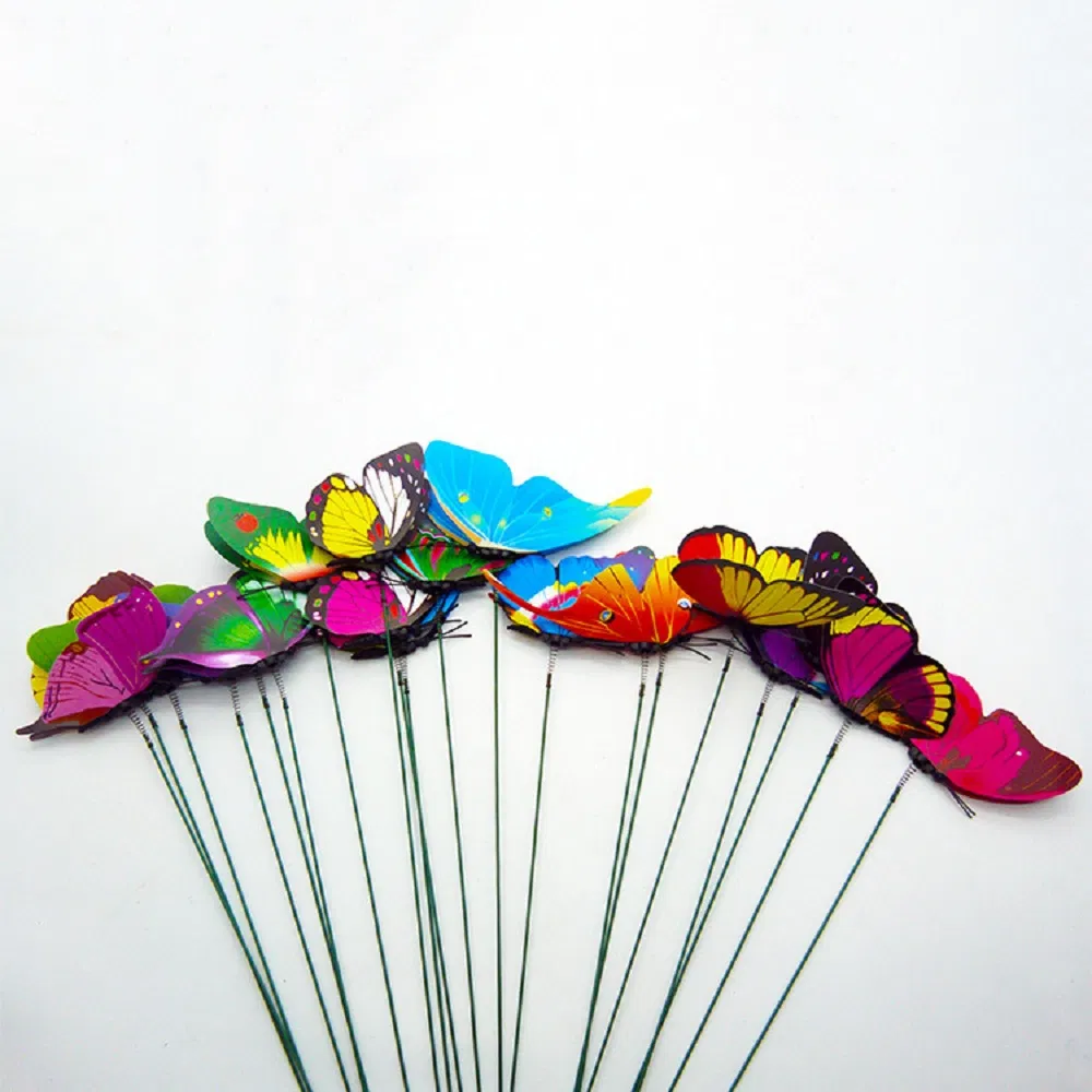 Colorful Garden Decorations Outdoor Dummy Plug Butter-Fly Yard Planter Decor Wbb18089