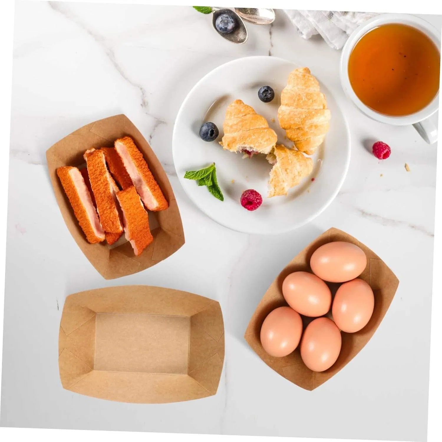 Disposable Food Grade Coated for Food Cake BBQ Snack Tray
