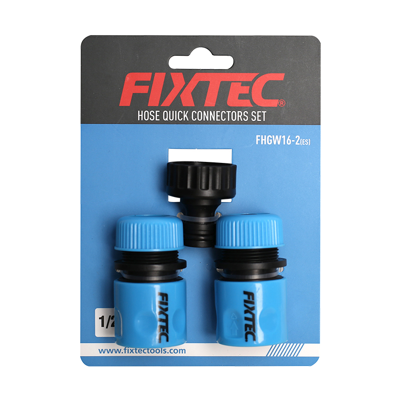 Fixtec Garden Tools 3PCS Water Hose Quick Connector Set 1/2" Connector with Stop Without Stop