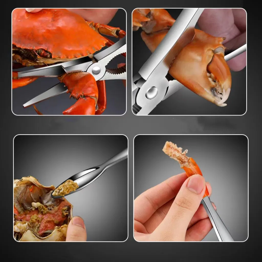Kitchen Helper Crab Eating Tool Metal Kitchen Gadgets with Box