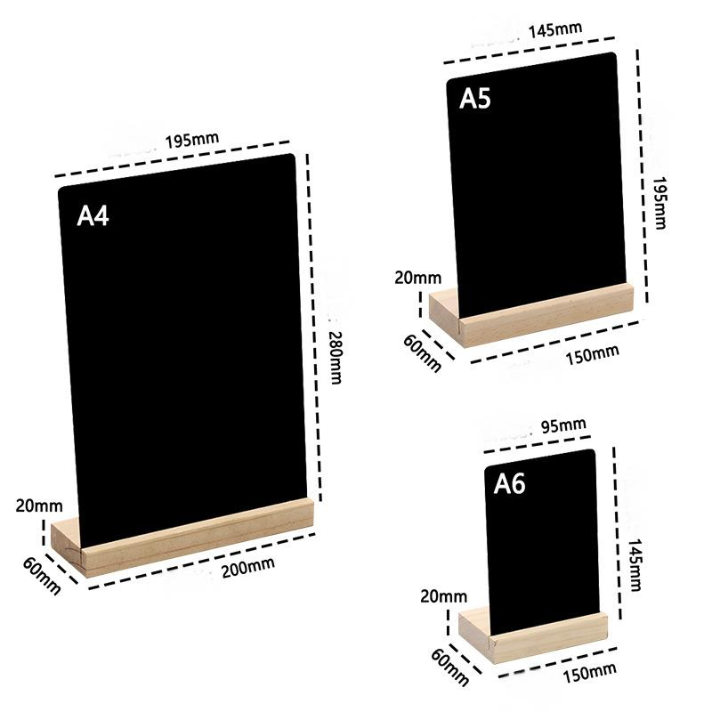 Small Blackboard Explosive Creative DIY Hand-Painted Stall Handwritten Price List Display Card Solid Wood Base Desktop