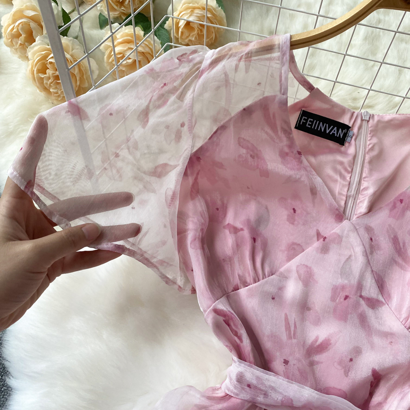 Платье женское повседневное с цветочным принтом