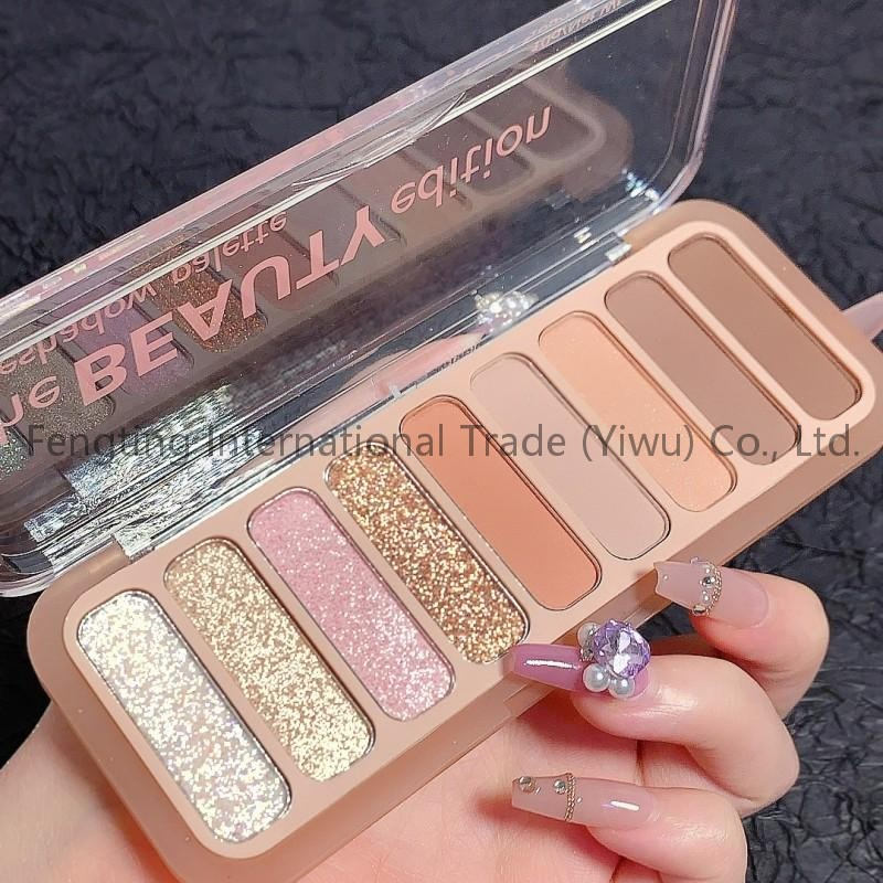 Custom Logo 9-Color Eye Shadow Makeup Tray Private Label Pearl Flash Matte Delicate Trays New Year Gift Sets
