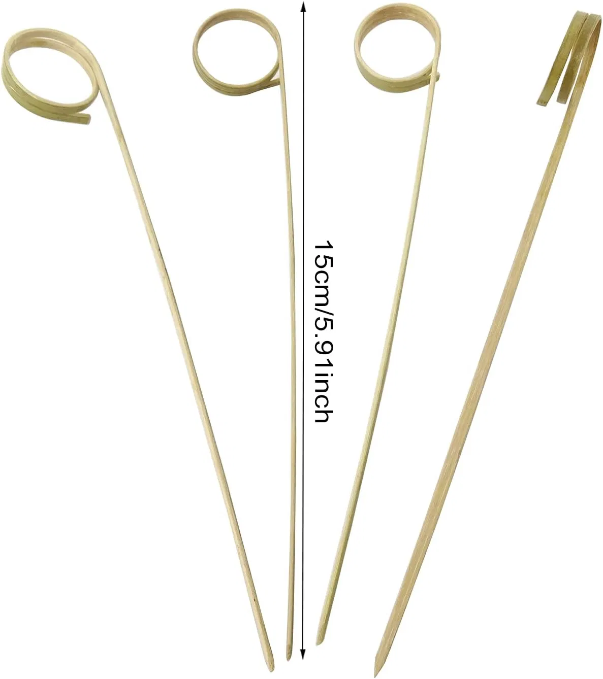 Wholesale Cheap Natural Knot Fruit Stick Bamboo Heart Shape Skewer with Bead 12cm Knot Skewer