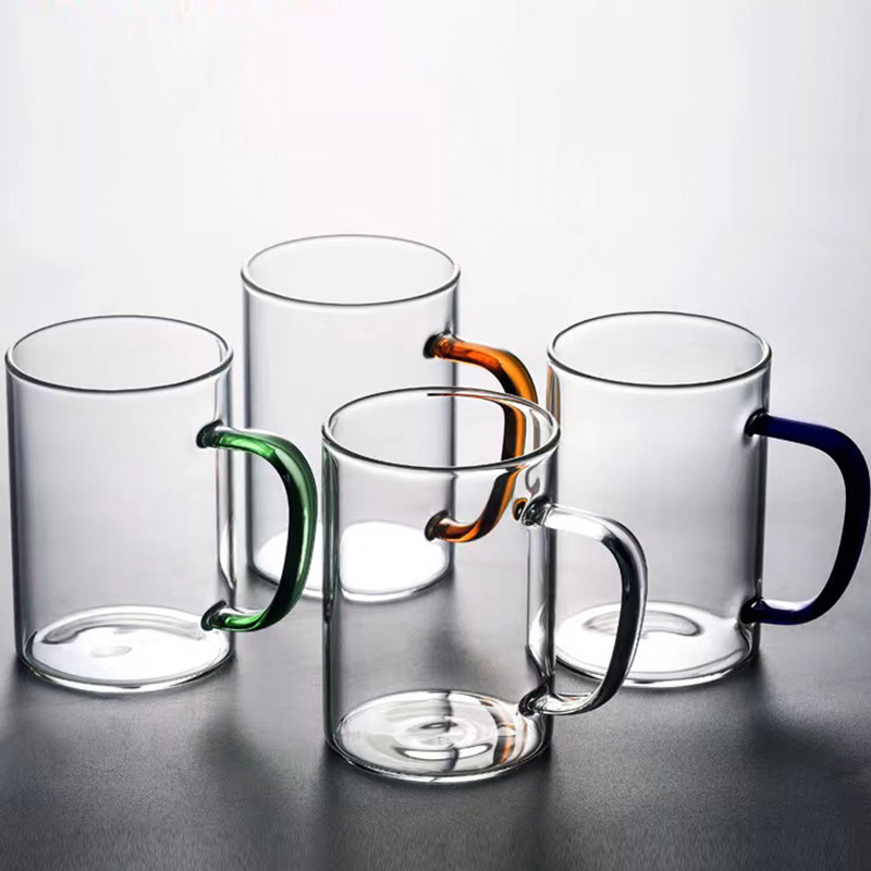 100% High Borosilicate Handmade Water Cup Tumbler with Handle