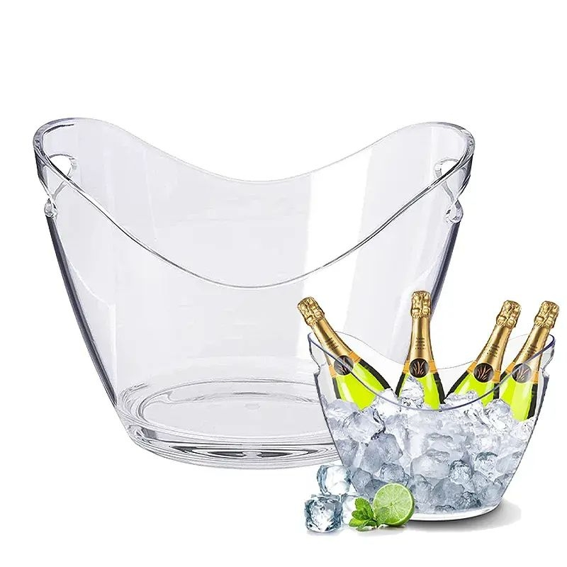 Wholesale Bar Party Oval Shape Champagne Ice Buckets Acrylic Plastic Bucket