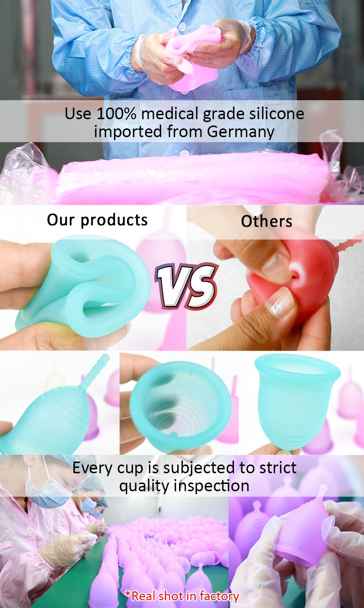 Furuize Tulip Menstrual Cup Model Folding Menstrual Cup Certificado with Custom Packaging