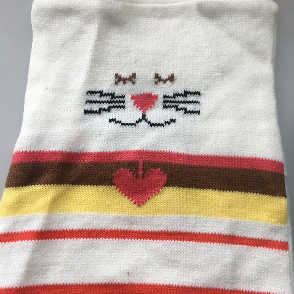 Knit Cat Cover for Microwave Heating Bag and Rubber Bag