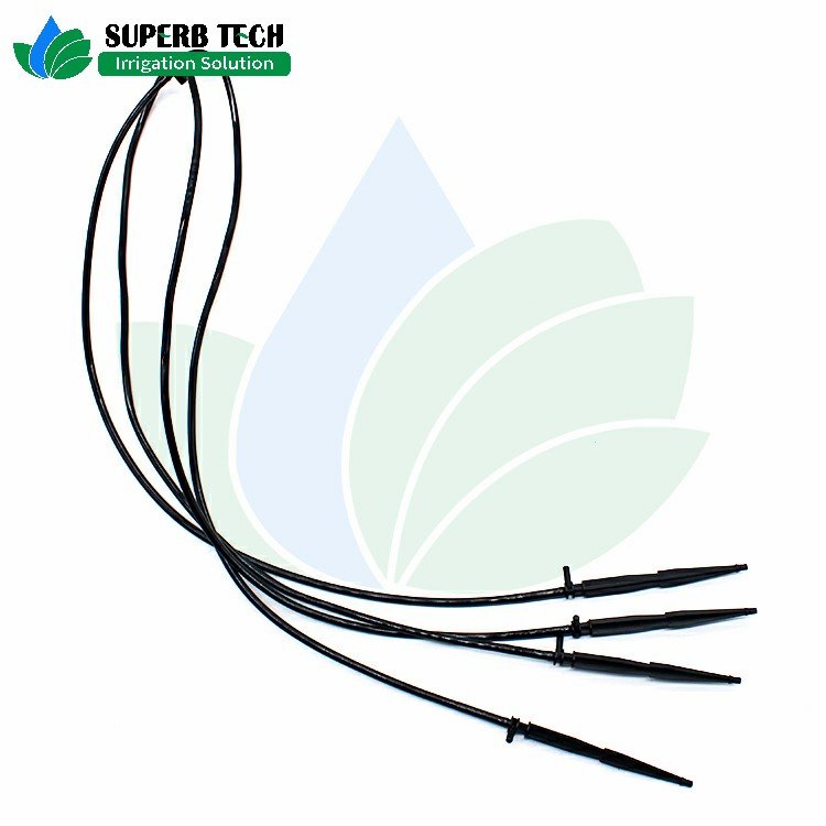 Four Branches Straight Arrow Dripper with Soft Tube Set for Garden Irrigation