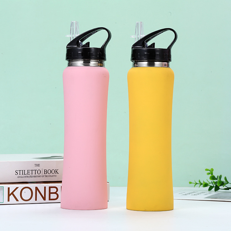 High Quality Gym Outdoor Vacuum Flasks Stainless Steel Vacuum Insulated Water Bottle Thermos Travel Mug with Handle Straw