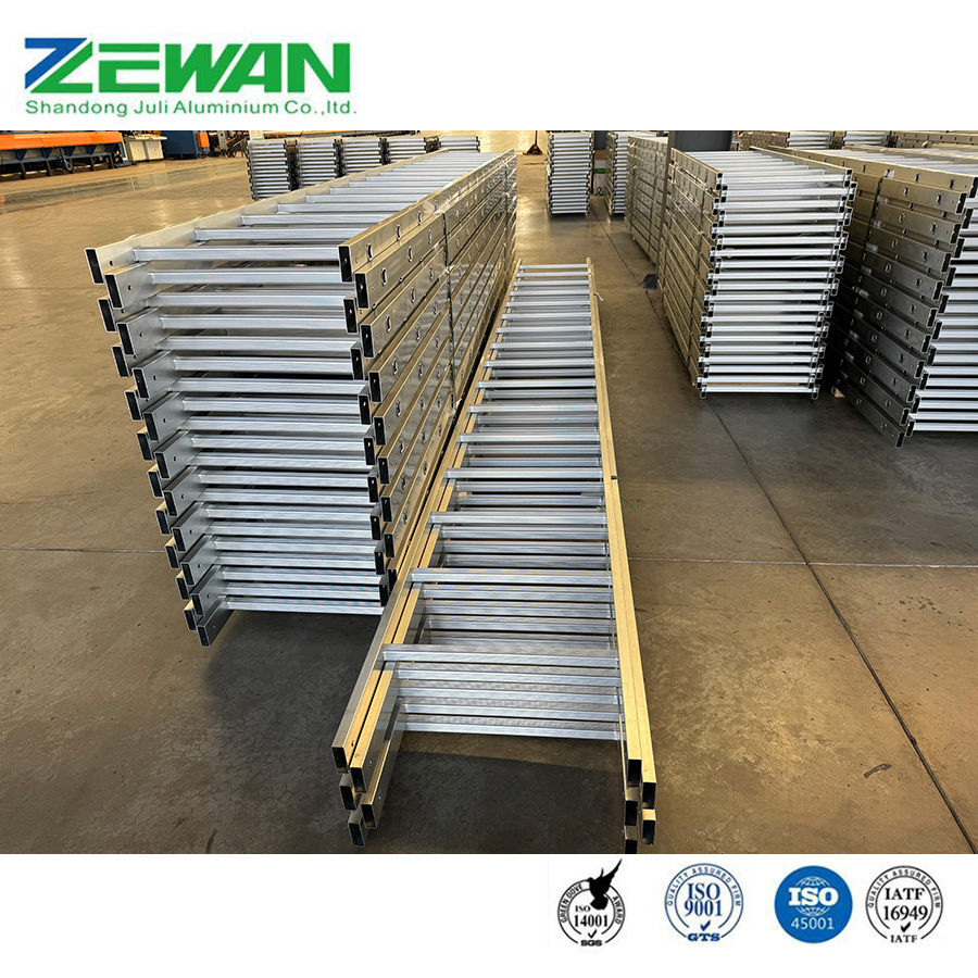 Fixed Aluminium Straight Step Ladders Multi-Purpose Safety Aluminum Ladder for Household / Scaffolding