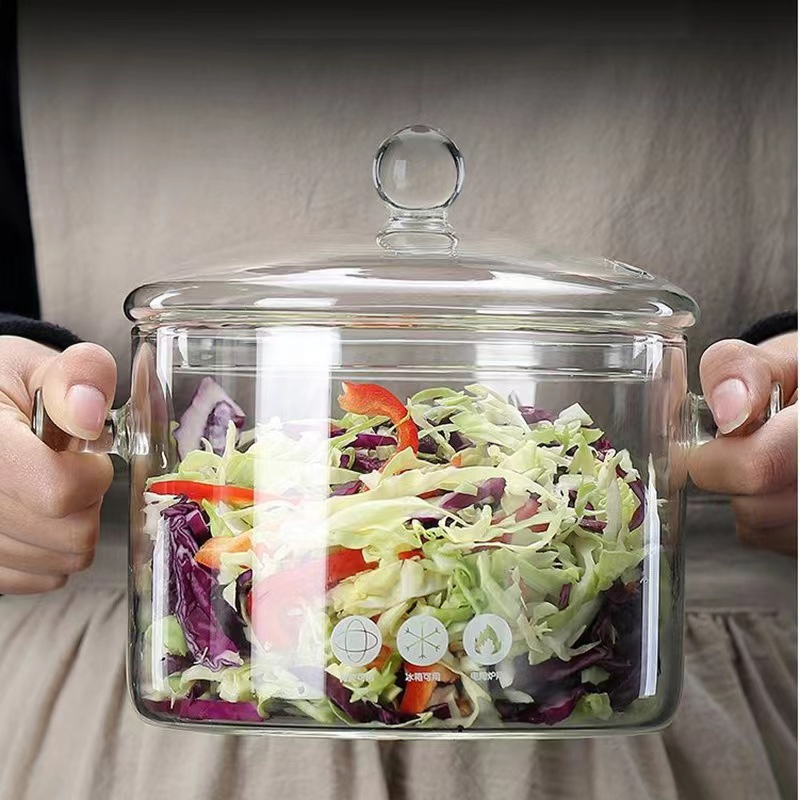 High Borosilicate Glass Cook Pot Glass Hotpot Casserole with Fire Directly Hotpot