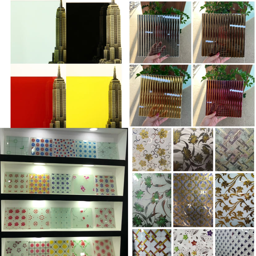 Marble Glass Ceramic Glass Timber Glass Wooden Design Glass Wood Grain Design Glass for Furniture