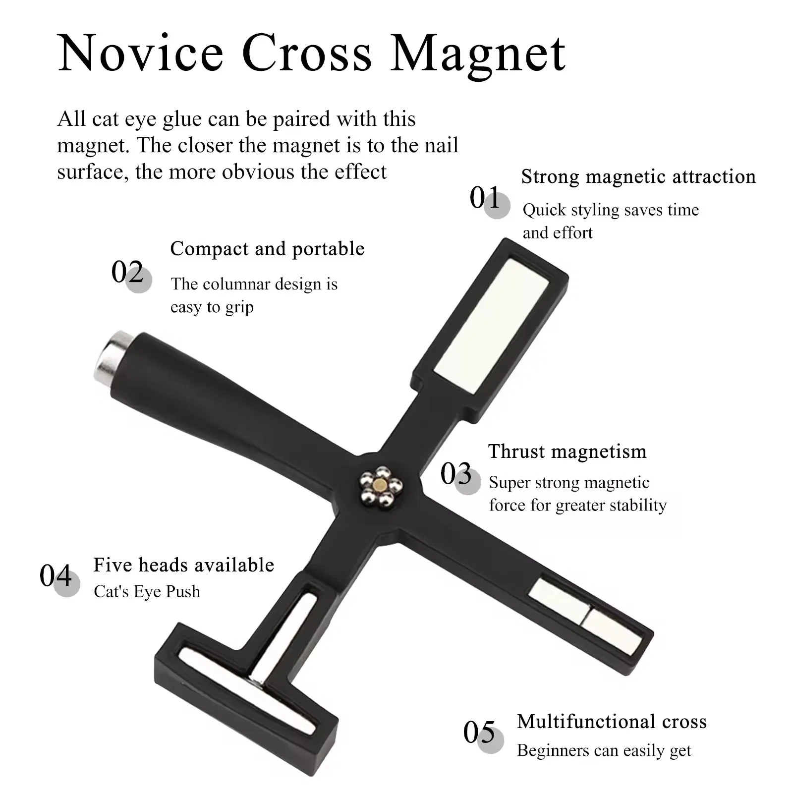 Multifunctional Gel Polish Nail Magnet 5-in-1 Cat Eye Gel Nail Art Tools