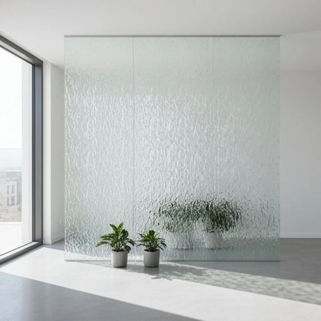 Tempered Wave Shape Fused Glass Clear Art Glass for Building Curtain Walls