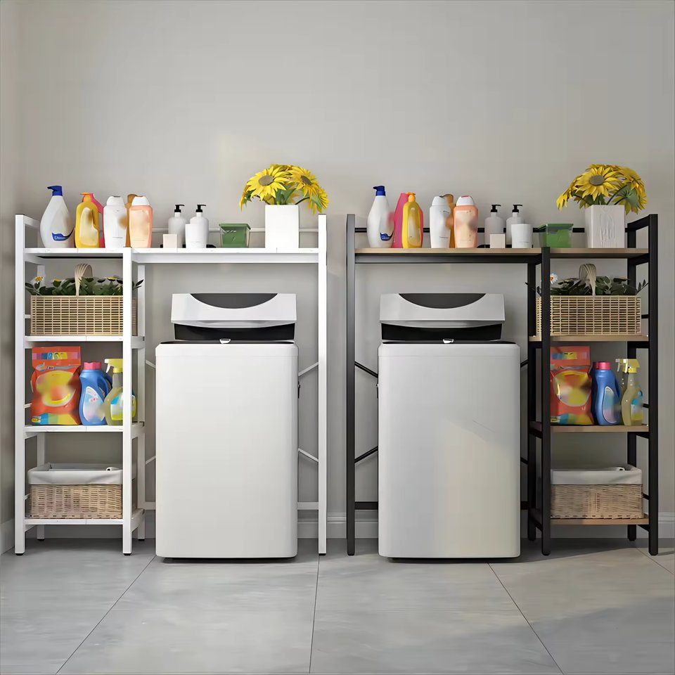 Home Furniture Metal Wood Shelf Over Washing Machine Storage Cabinet in New Design