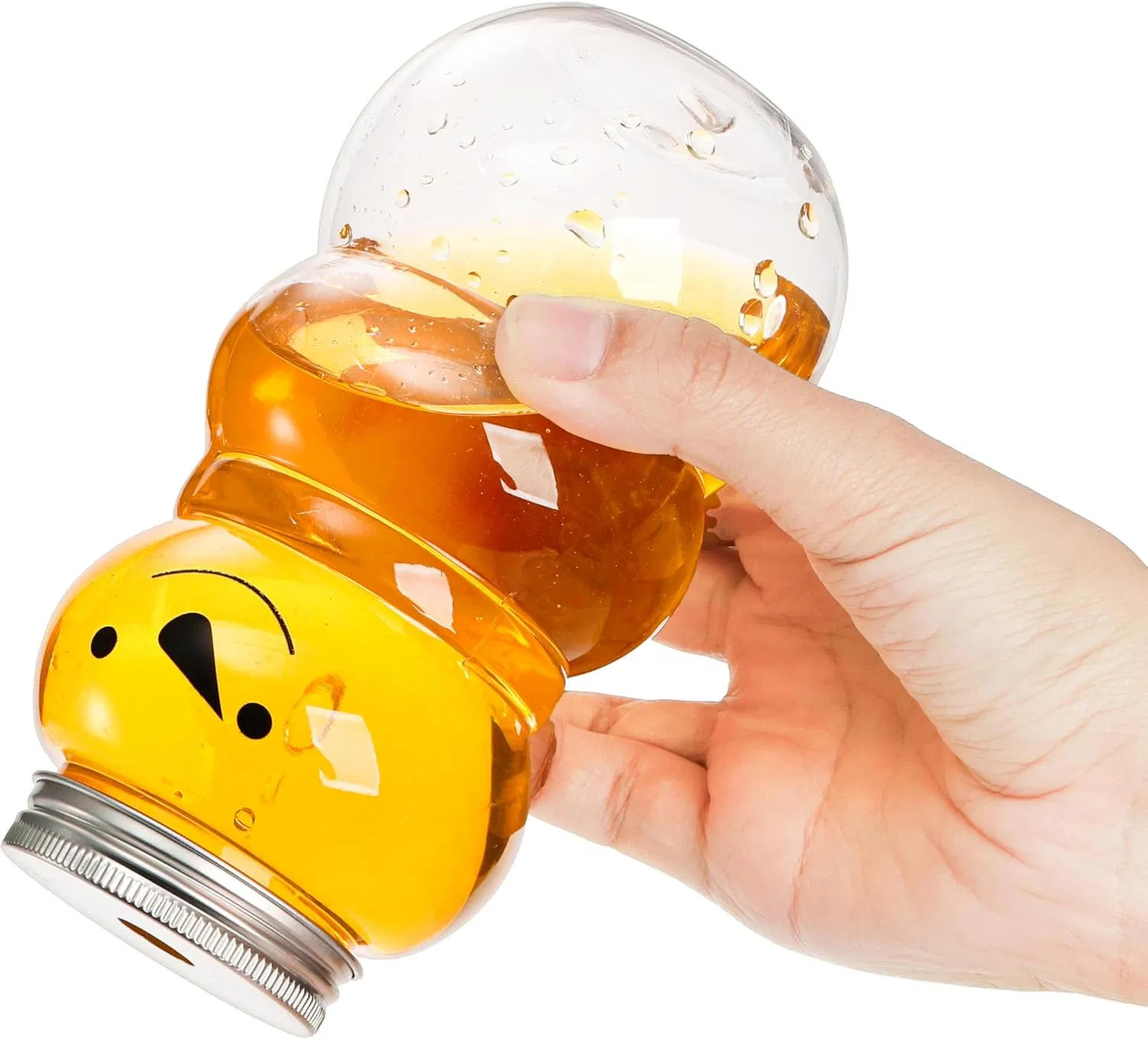 Plastic Juice Bottles with Lid and Straw, Clear Christmas Candy Jar Empty Reusable Water Bottles for Smoothies, Milk or Other Beverages