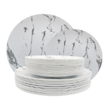 Premium Plastic Plates Combo: Large Dinner & Salad Plates