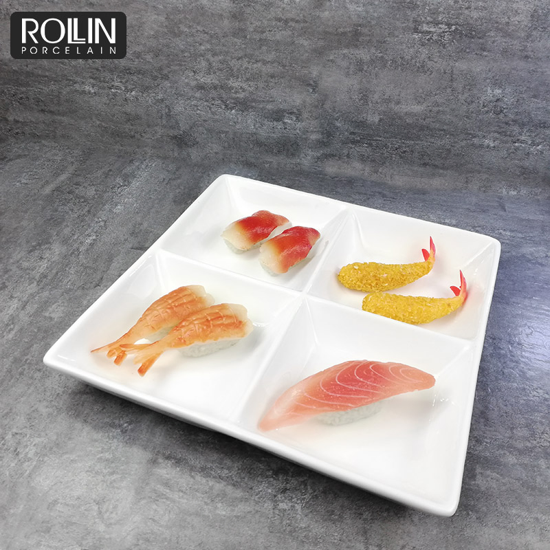 Restaurant Porcelain Divided Plates for Dessert