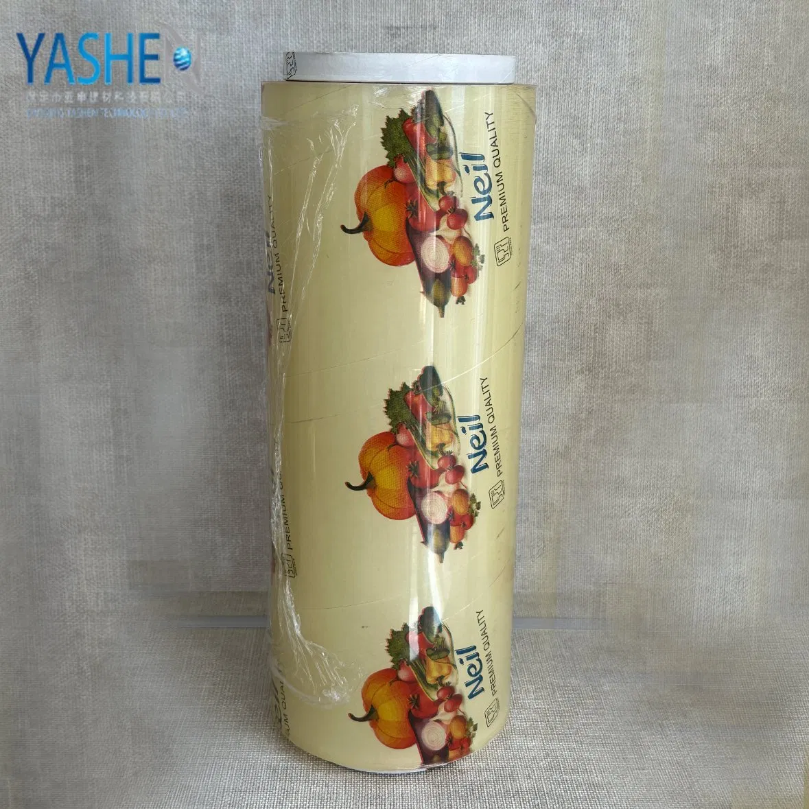 Food Grade Transparent Roll Form Printed Moisture Proof Soft PVC Cling Film