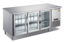 3 Glass Door Commercial Refrigerated Work Table for Restaurant
