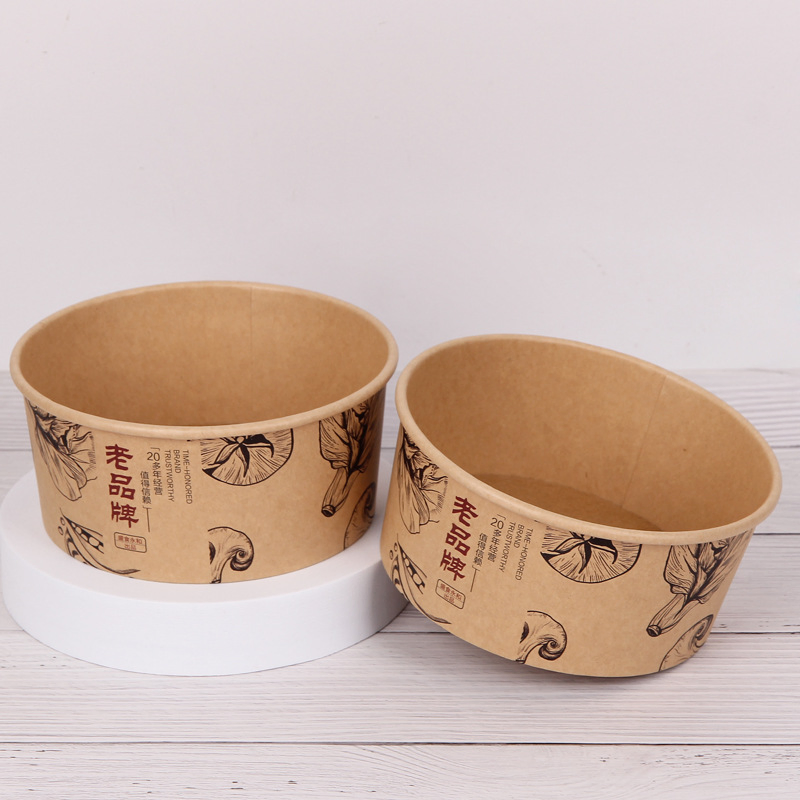 Pack Sharp Weapons! Thickened Kraft Paper Bowl One-Time Use, Hot Crazy Grab, High Quality and Low Price, Quick to Buy