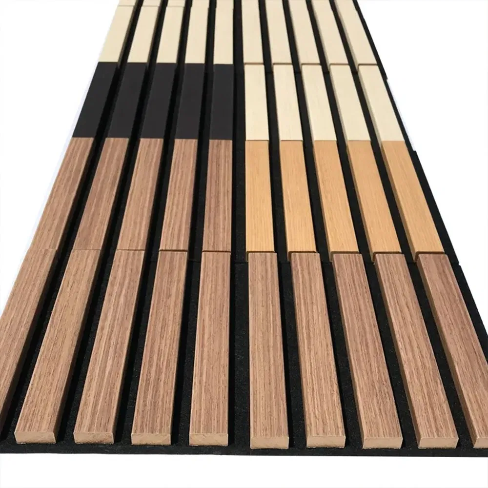 Eco-Friendly Acoustic Panel Wood Slat Polyester Fiber for Room Wall