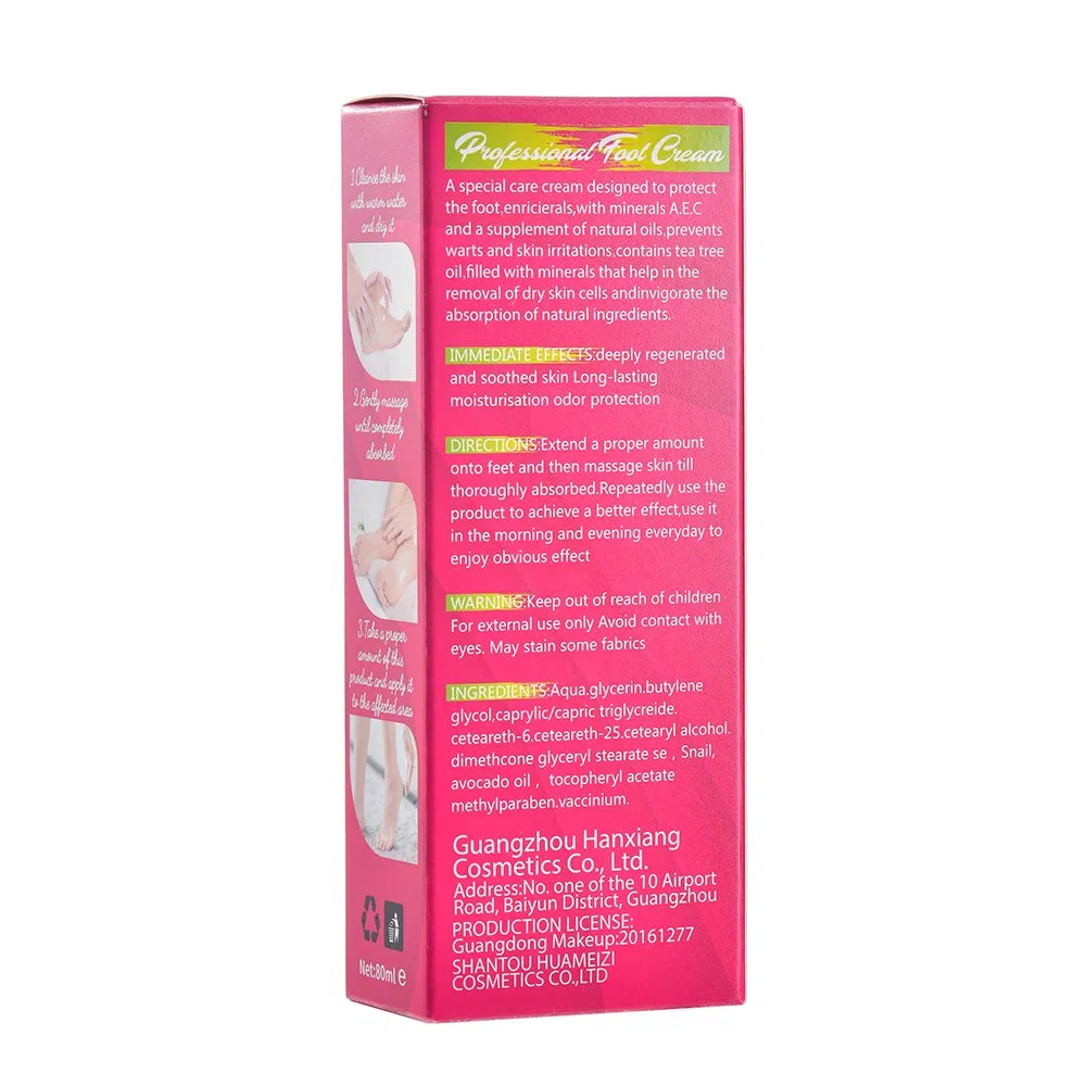 Liru Foot Care Snail Repair Anti-Crack Moisturizing Foot Cream for Dry Damaged Skin 80ml