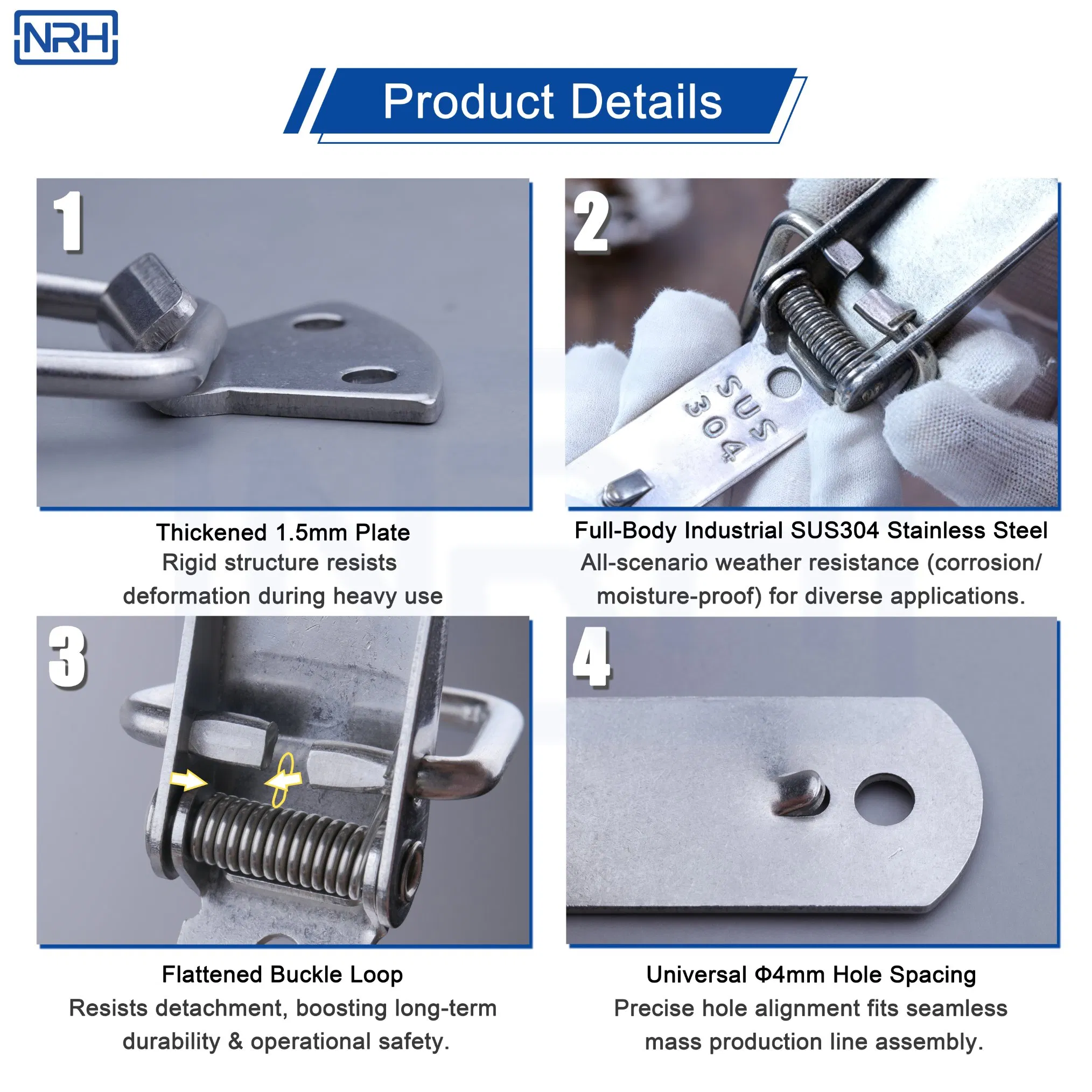 High-Strength Toggle Latch Nrh 5101 for Industrial Steel Toolboxes with ISO9001