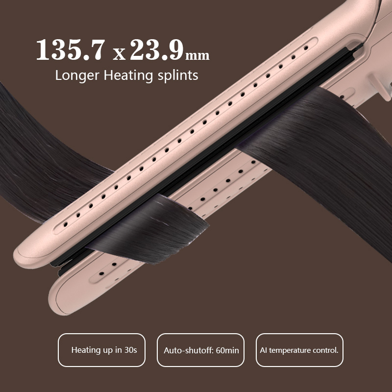 Titanium Alloy Straight Hair and Curling Iron for Long-Lasting Hairstyles, Cold Air Flow Curls, and Burn Prevention