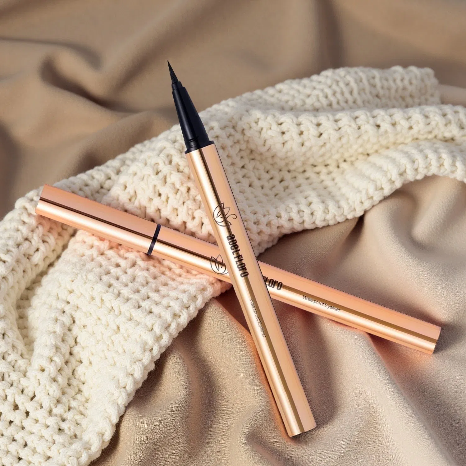 Permanent Natural Vegan Brown Black Waterproof Smudge Proof Liquid Eyeliner Wholesale Cosmetics