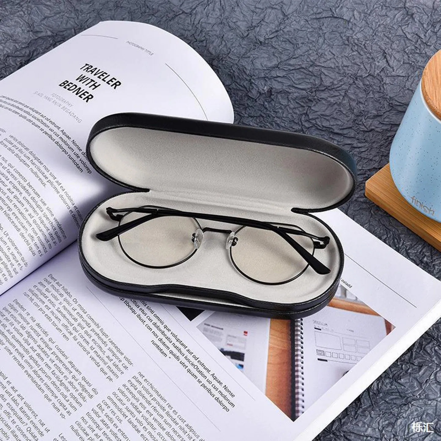 Contact Lens Double Eyeglass Case with Mirror Tweezers Remover 2 in 1 Double Sided Portable Contact Lens Box Holder Container