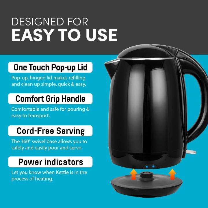 Factory Outlet Auto Shut-off Boil Dry Double Wall Insulated Cool-Touch Electric Kettle