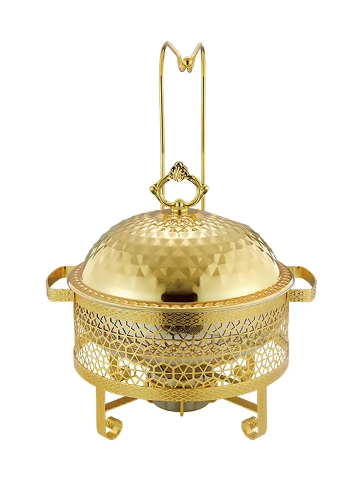 Factory Wholesale Gold Chafing Dish Buffet Set Stainless Steel Catering Food Warmer for Parties Weddings Dinners
