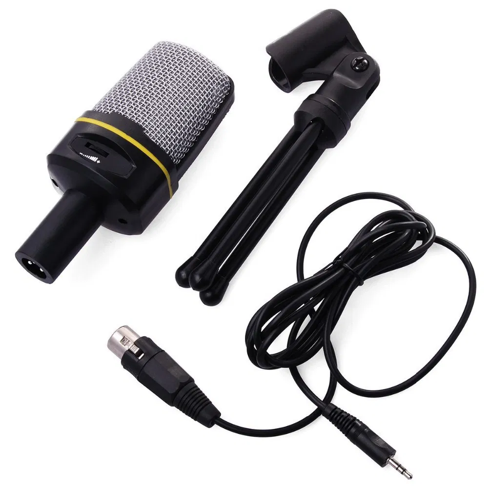 Desktop Microphone with Volume Control for Laptop PC Computer Recording Detachable Wire with 3.5mm Jack, Omnidirectional