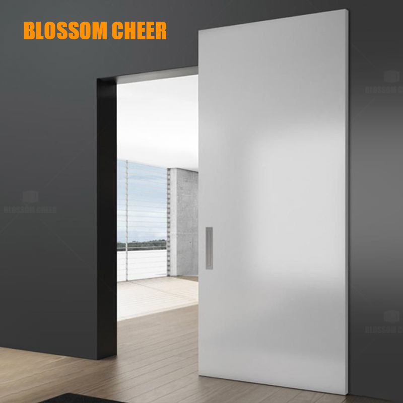 Wall Mount Sliding Engineered Wood Ghost Door with Frameless Wood Door System