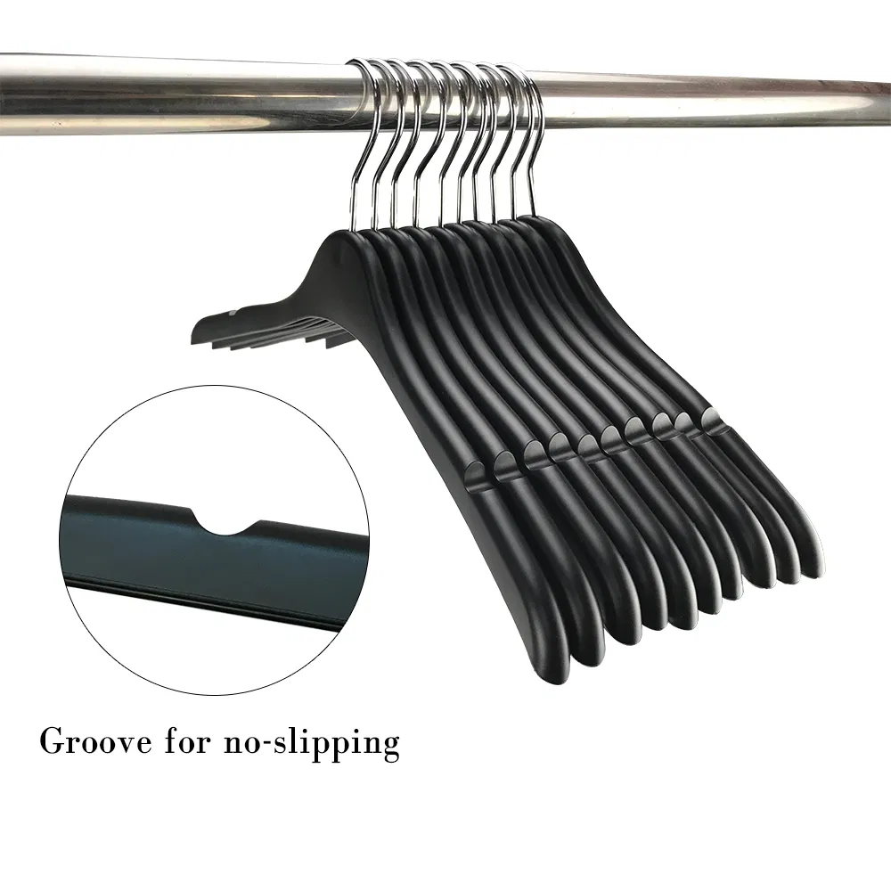 Garment Usage Material Friendly Cheap Black Plastic Clothes Hanger