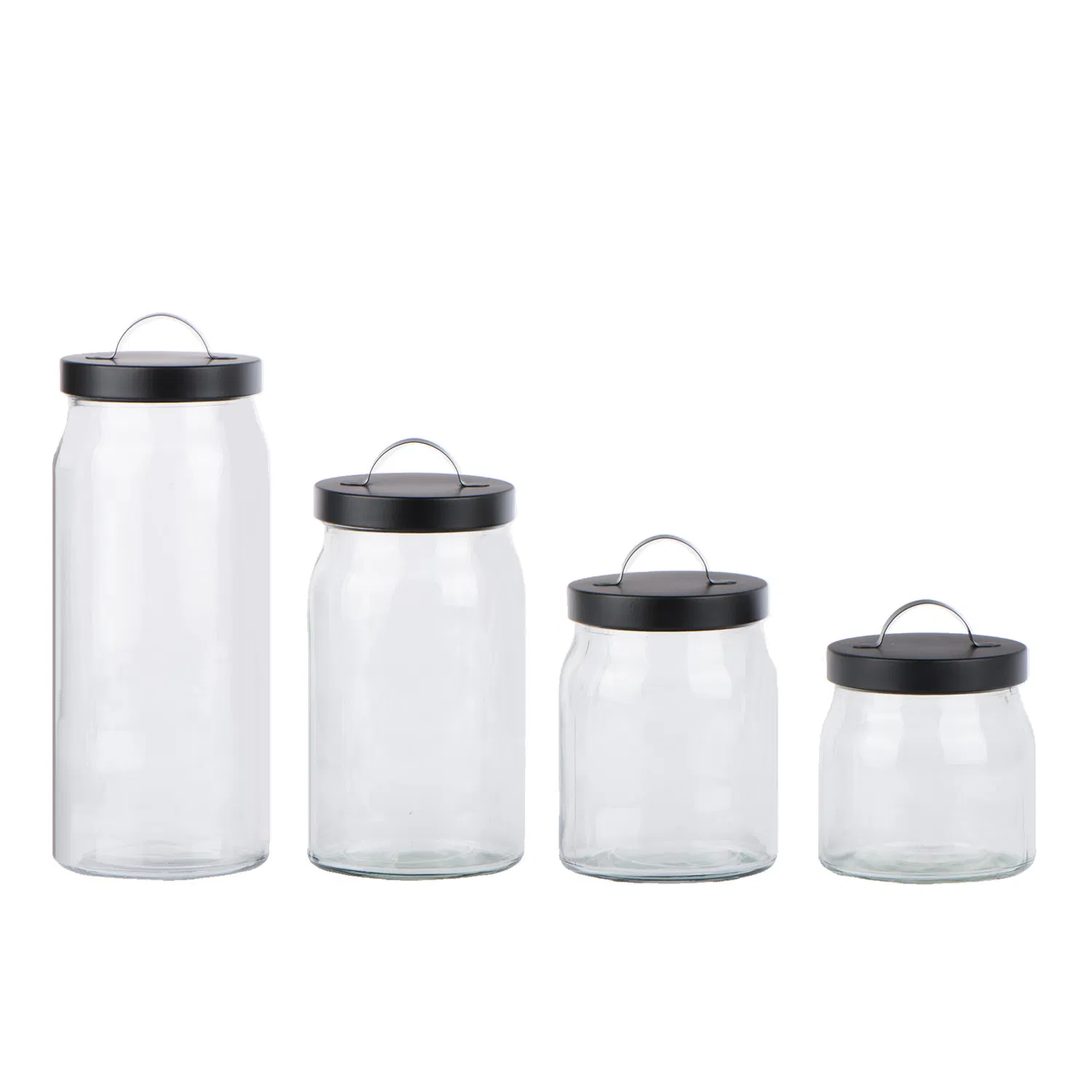 Стеклянная банка для хранения еды с металлической крышкой