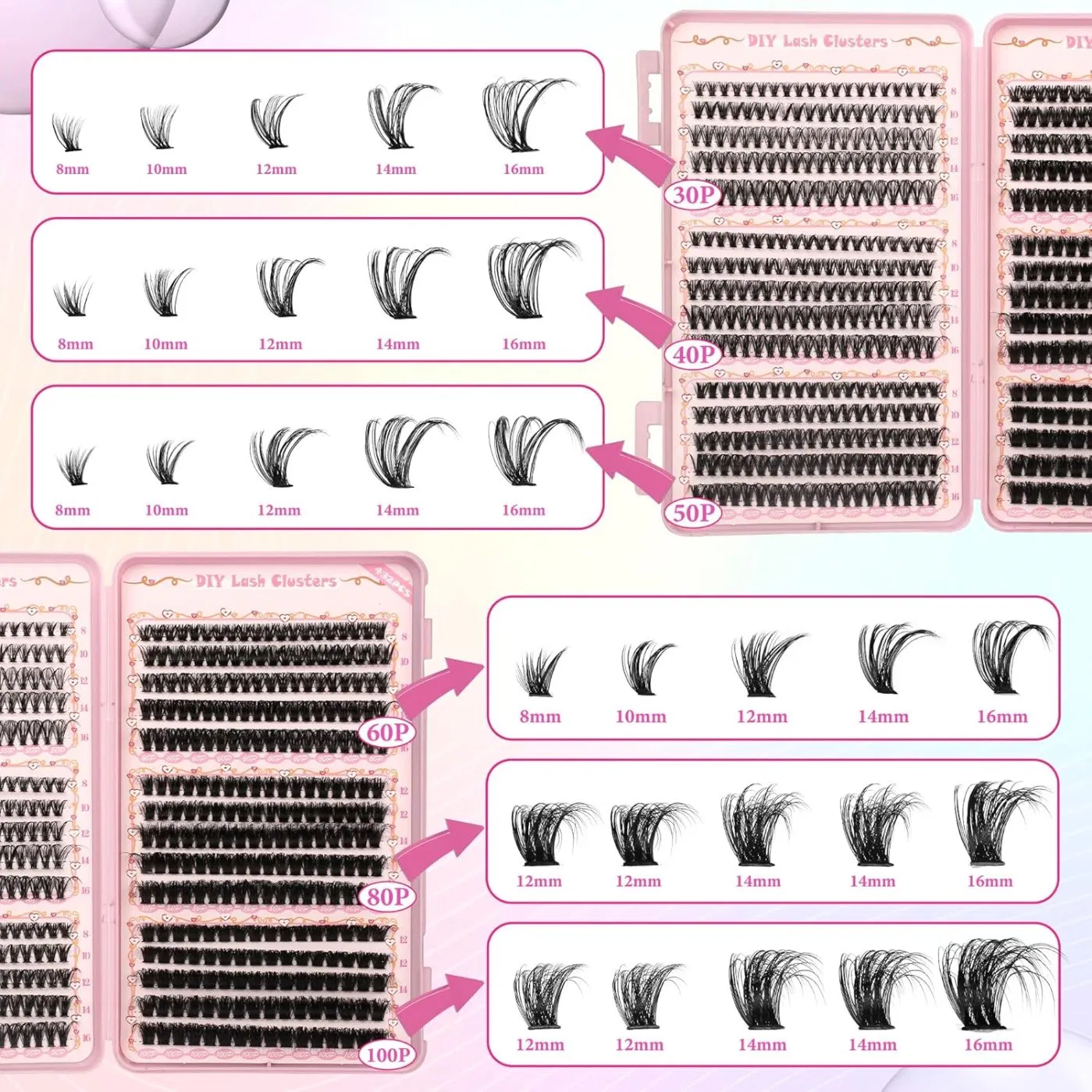 Make-up 640 Natural Extensions for Group of Eyelashes