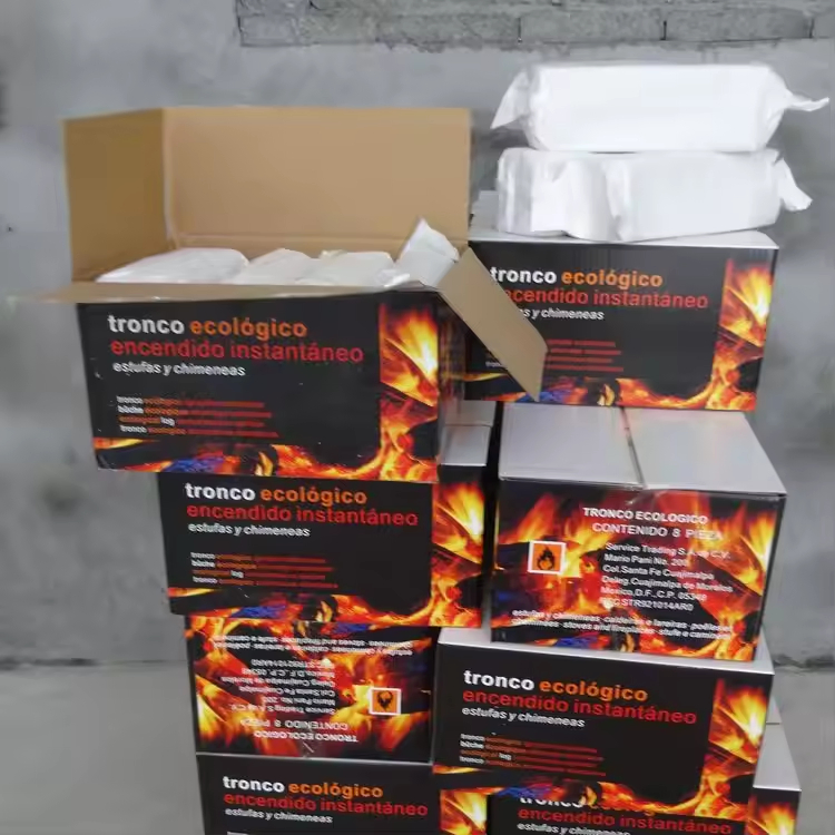 Wood Sawdust Wax-Infused Fire Starter Log En1860 Certified for Fireplace and Barbecue