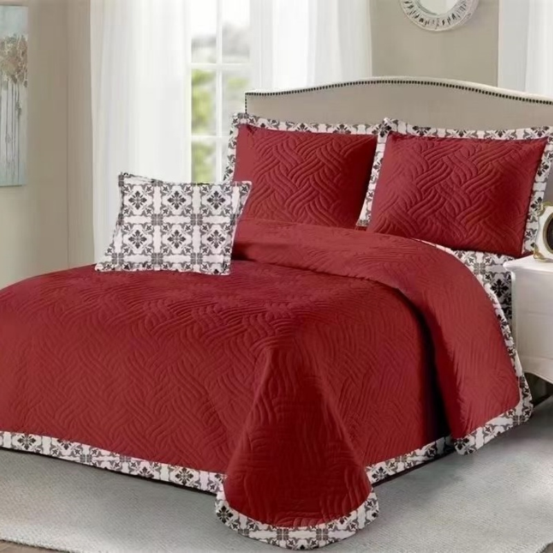 Home Lodge Cabin 3-Piece Reversible Bedspread Full Queen Size Quilt with 2 Shams