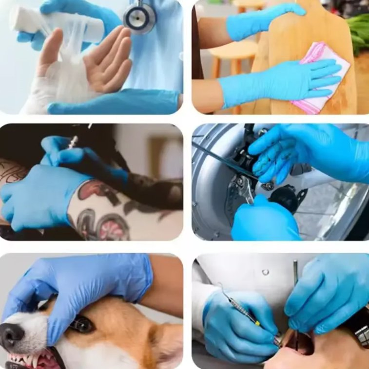 Factory Blue Disposable Waterproof Medical Nitrile Gloves for Hospital CE Approved Gloves Nitrile