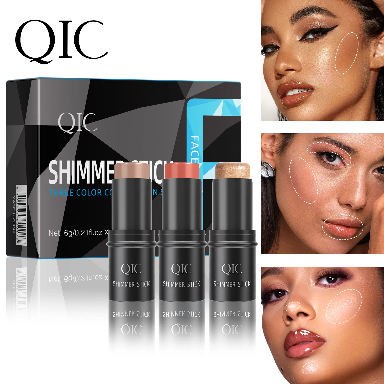 New Wholesale Facial Makeup Contour Corrector Vegan PRO Concealer Stick Matte Waterproof 6 Color Face Concealer Stick Set