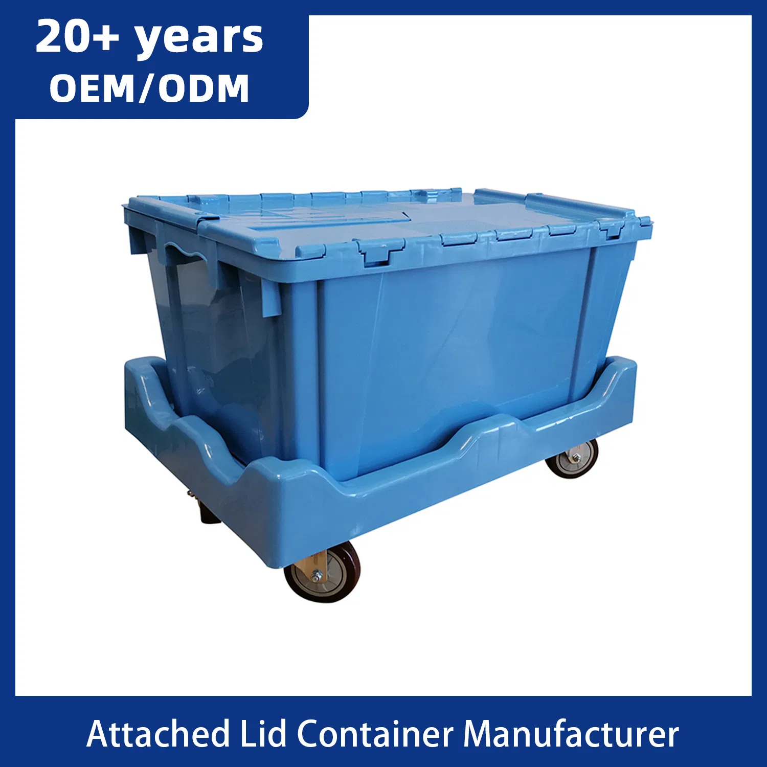 Supermarket Large Container with Lid Attached Attached Lid Shipping Container Plastic Tote Boxes
