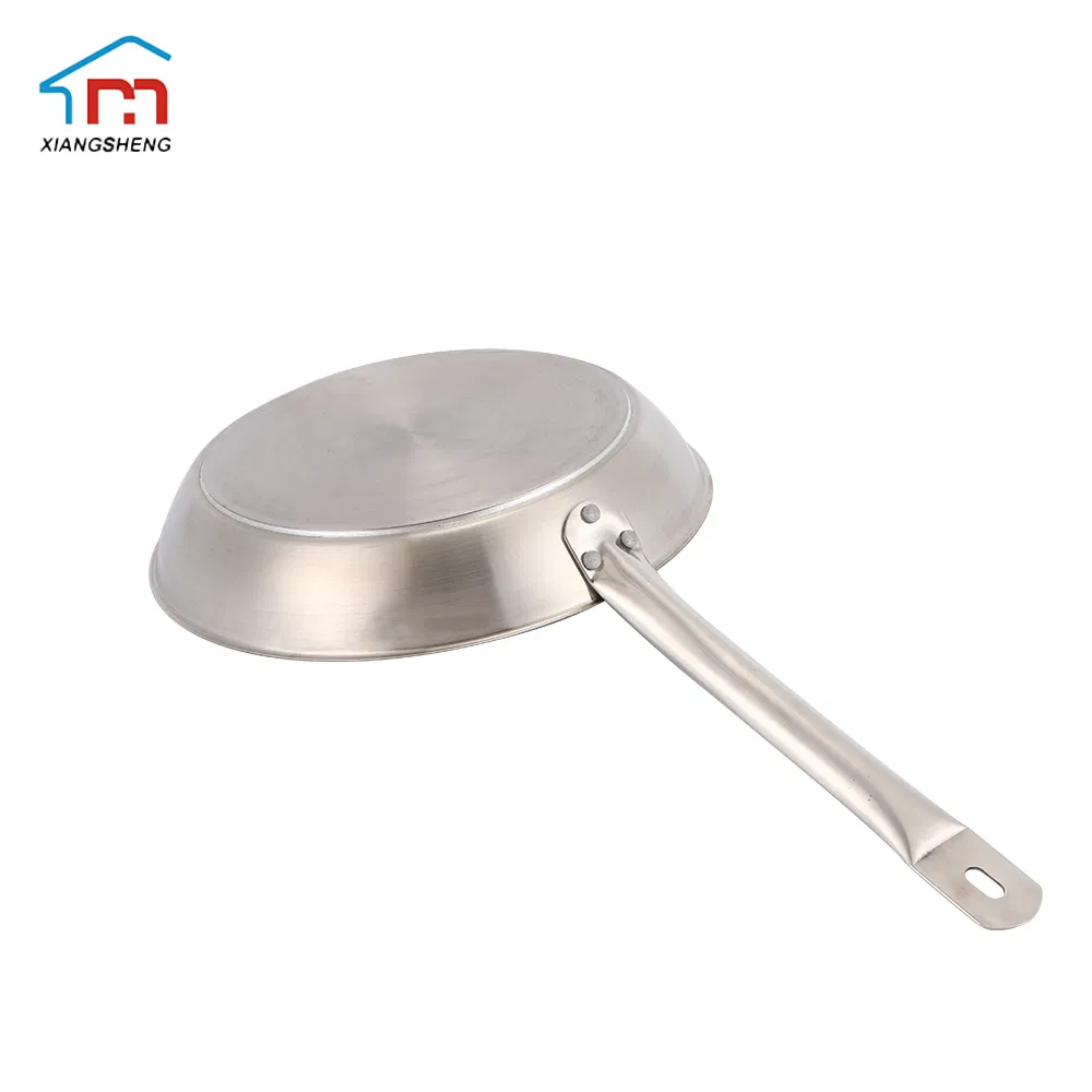 Xiangsheng Chinese Factory Supply 24cm Stainless Steel Three Ply Frying Pan