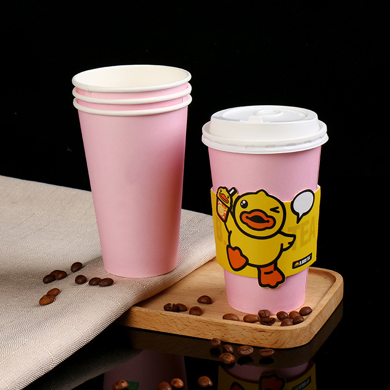 Easy to Take Leak-Proof Kraft Recyclable Single Wall Coffee Paper Cup
