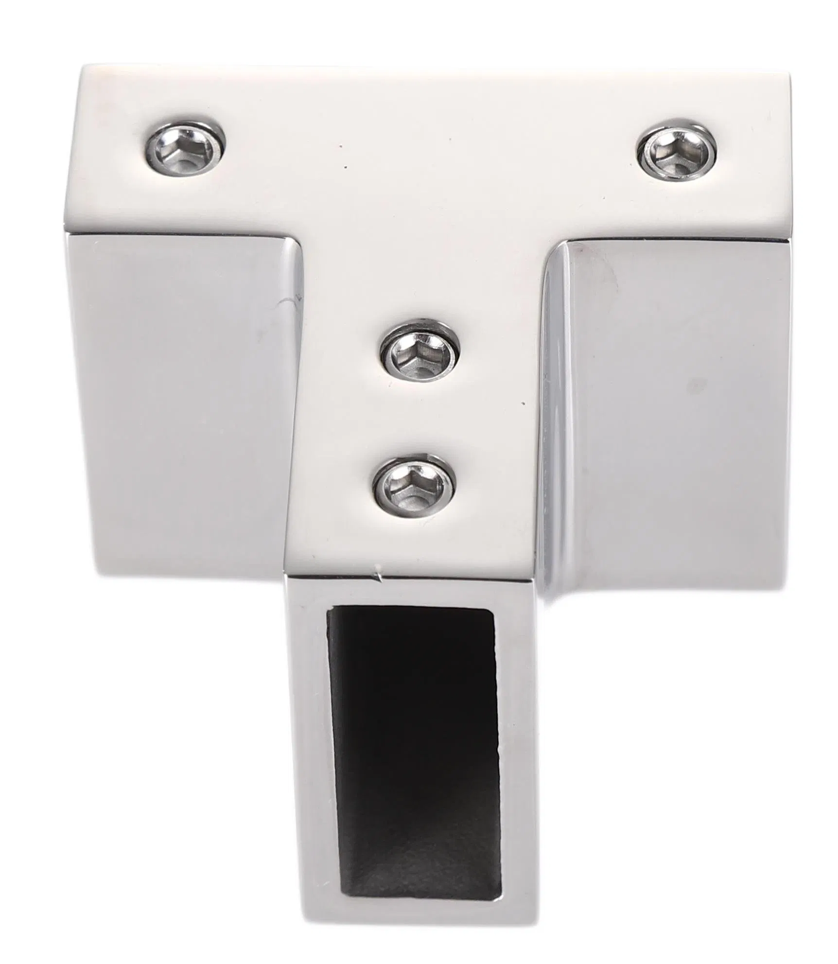 Shower-Glass Bathroom Pipe-Fitting Mirror-Finish 304-Stainless-Steel T-Junction Bracket for Header Bar