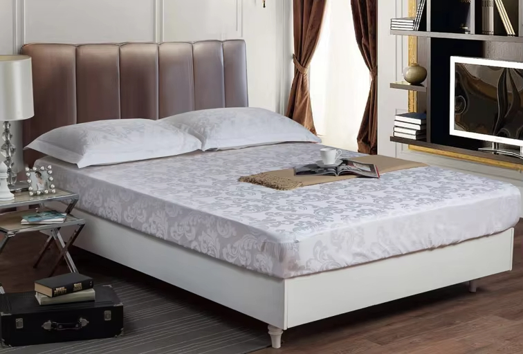 Wholesale Egyptian Plain Hotel Bedsheet Supplies Queen Size Embroidered 100% Cotton Bed Sheet Set